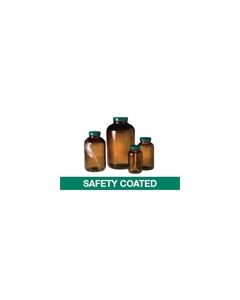 Safety Coated Packer Bottles, Amber Wide Mouth, Qorpak®