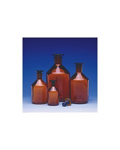 Bottles - Reagent Narrow Mouth, Amber Glass with Ground Glass Stopper, Type 1 Borosilicate Glass, DWK Life Sciences, Inc.