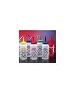 Bottles - Washing, Polyethylene, Color Coded Caps and Lettering, Variety Pack for Specific Liquids