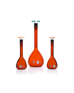 KIMBLE® RAY-SORB® Volumetric Flask, Class A, with Color-Coded PTFE Stopper, DWK Life Sciences, LLC 