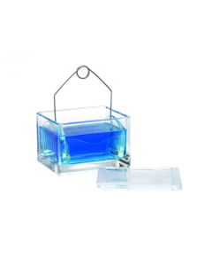 WHEATON® 10-20 Slide Unit Staining Dish with Rack and Handle, Set with 20 slides, DWK Life Sciences, LLC 