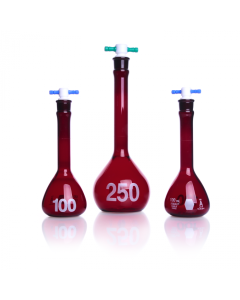KIMBLE® RAY-SORB® Volumetric Flask, Amber, Class A, Heavy Duty, Wide Mouth, No Stopper, DWK Life Sciences 