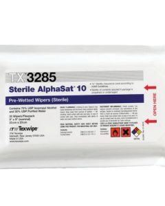 Texwipe™ AlphaSat® with Vectra® Alpha® 10 Pre-Wetted Cleanroom Wipers, Sterile
