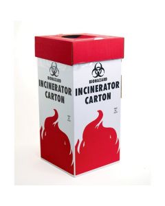 Cardboard Biohazard Incinerator Carton Benchtop & Floor Model, Bel-Art Products 