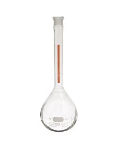 PYREX® Class A Lifetime Red Stripe Volumetric Flask with Glass Standard Taper Stopper, TC, Corning Life Sciences