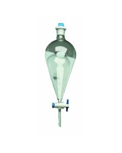PYREX® Squibb Glass Separatory Funnel, Glass Standard Taper Stopper and Standard Taper Stopcock, Corning Life Sciences 