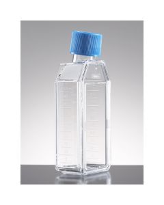 Corning® Falcon™ TC-Treated Polystyrene Tissue Culture Treated Flasks with Straight Neck and Plug Seal, Blue Cap, Corning Life Sciences 